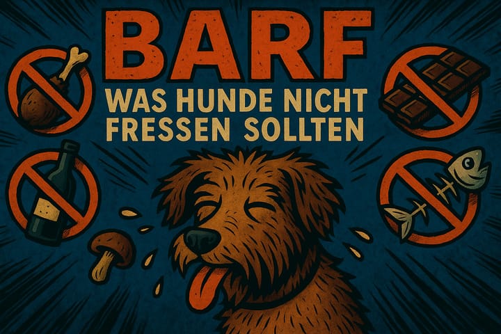 BARF: Was Hunde nicht fressen sollten – mit Mengen, ab wann’s kritisch wird (und was in Maßen okay ist) 🍲