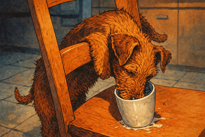 Tag 307: Mission „Milchreste“ - Terrier-Logik zwischen Stuhllehne und Becherboden (Reloaded²) 🐾